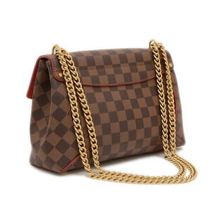 Louis Vuitton Chain Clutch Red Cerise Bag Shoulder Kaisa Damier